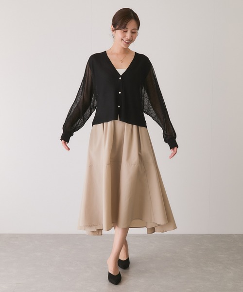 Jayro（ジャイロ）の「メッシュカーディガン（カーディガン/ボレロ・レディース・ブラック/ホワイト系その他/グリーン・FREE）」の8枚目の写真