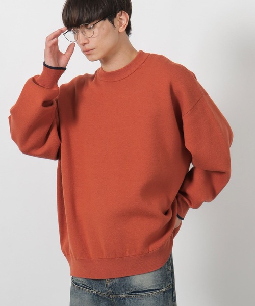 LAKOLE（ラコレ）の「セッケツ配色ニットプルオーバー / 580300（ニット/セーター・メンズ・グリーン/オレンジ/ベージュ/ネイビー・LARGE/MEDIUM）」の2枚目の写真