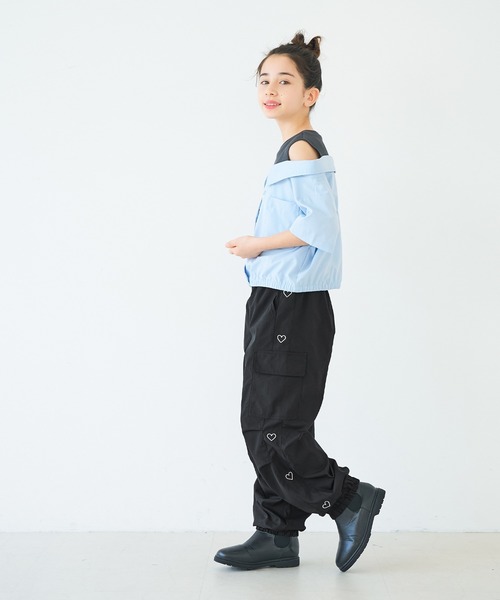 coca(coca)(コカ)の「キッズ ハート刺繍ジョガーパンツ(その他パンツ・キッズ・ラベンダー/ブラック/アイボリー・140/130/150/120)」の5枚目の写真
