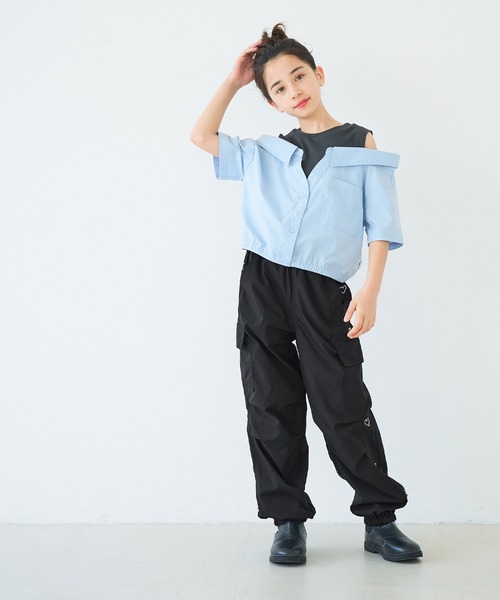 coca(coca)(コカ)の「キッズ ハート刺繍ジョガーパンツ(その他パンツ・キッズ・ラベンダー/ブラック/アイボリー・140/130/150/120)」の7枚目の写真