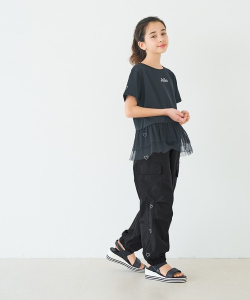 coca(coca)(コカ)の「キッズ ハート刺繍ジョガーパンツ(その他パンツ・キッズ・ラベンダー/ブラック/アイボリー・140/130/150/120)」の9枚目の写真