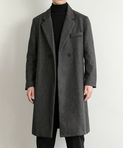 aimoha（アイモハ）の「クラッシックチェスターコート/Classic Chester Coat (AW)（チェスターコート・メンズ・ブラック/ダークグレー・MEDIUM/LARGE）」の2枚目の写真