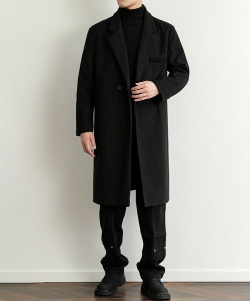 aimoha（アイモハ）の「クラッシックチェスターコート/Classic Chester Coat (AW)（チェスターコート・メンズ・ブラック/ダークグレー・MEDIUM/LARGE）」の11枚目の写真
