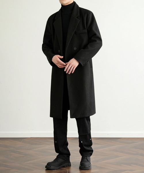 aimoha（アイモハ）の「クラッシックチェスターコート/Classic Chester Coat (AW)（チェスターコート・メンズ・ブラック/ダークグレー・MEDIUM/LARGE）」の13枚目の写真