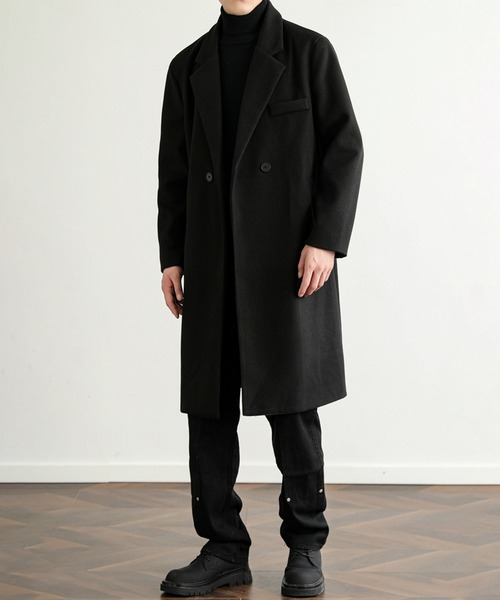 aimoha（アイモハ）の「クラッシックチェスターコート/Classic Chester Coat (AW)（チェスターコート・メンズ・ブラック/ダークグレー・MEDIUM/LARGE）」の14枚目の写真