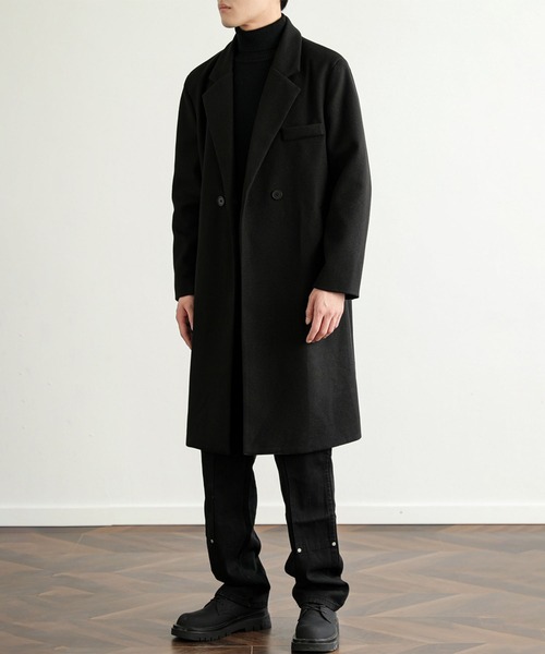aimoha（アイモハ）の「クラッシックチェスターコート/Classic Chester Coat (AW)（チェスターコート・メンズ・ブラック/ダークグレー・MEDIUM/LARGE）」の15枚目の写真