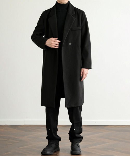 aimoha（アイモハ）の「クラッシックチェスターコート/Classic Chester Coat (AW)（チェスターコート・メンズ・ブラック/ダークグレー・MEDIUM/LARGE）」の16枚目の写真