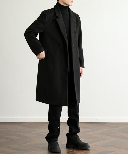 aimoha（アイモハ）の「クラッシックチェスターコート/Classic Chester Coat (AW)（チェスターコート・メンズ・ブラック/ダークグレー・MEDIUM/LARGE）」の17枚目の写真