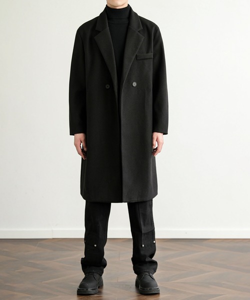 aimoha（アイモハ）の「クラッシックチェスターコート/Classic Chester Coat (AW)（チェスターコート・メンズ・ブラック/ダークグレー・MEDIUM/LARGE）」の18枚目の写真