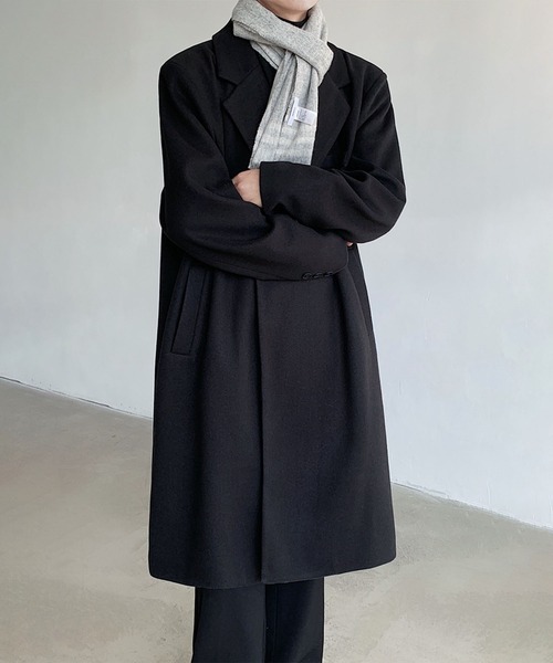 aimoha（アイモハ）の「クラッシックチェスターコート/Classic Chester Coat (AW)（チェスターコート・メンズ・ブラック/ダークグレー・MEDIUM/LARGE）」の21枚目の写真