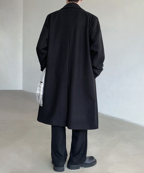 aimoha（アイモハ）の「クラッシックチェスターコート/Classic Chester Coat (AW)（チェスターコート・メンズ・ブラック/ダークグレー・MEDIUM/LARGE）」の22枚目の写真