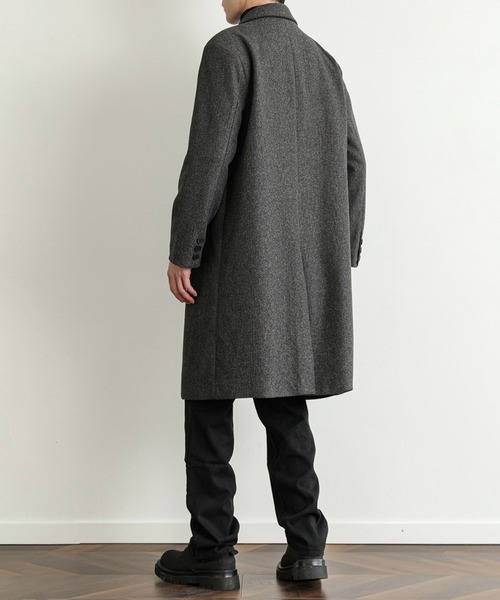 aimoha（アイモハ）の「クラッシックチェスターコート/Classic Chester Coat (AW)（チェスターコート・メンズ・ブラック/ダークグレー・MEDIUM/LARGE）」の6枚目の写真