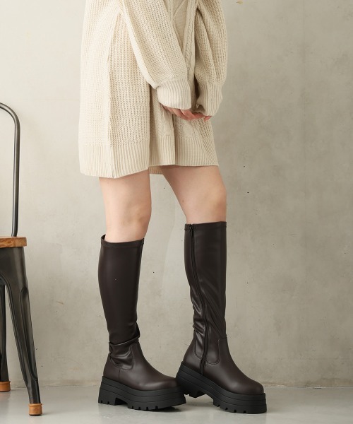 DEMETER(デメテル)の「厚底 トリプルソール ストレッチ ロングブーツ(ブーツ・レディース・ブラウン/ブラック・LL/L/M/S)」の17枚目の写真