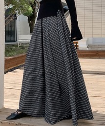 ストライプ柄 Aラインスカート