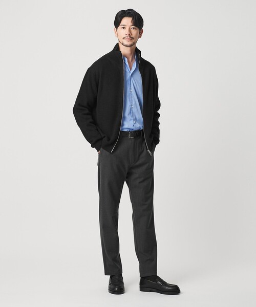 BEAUTY&YOUTH UNITED ARROWS（ビューティーアンドユースユナイテッドアローズ）の「【WEB限定 WARDROBE SMART】ウォッシャブル ドライバーズジャケット（カーディガン/ボレロ・メンズ・ダークグレー/ダークブラウン/ブラック・S/M/L/XL）」の4枚目の写真