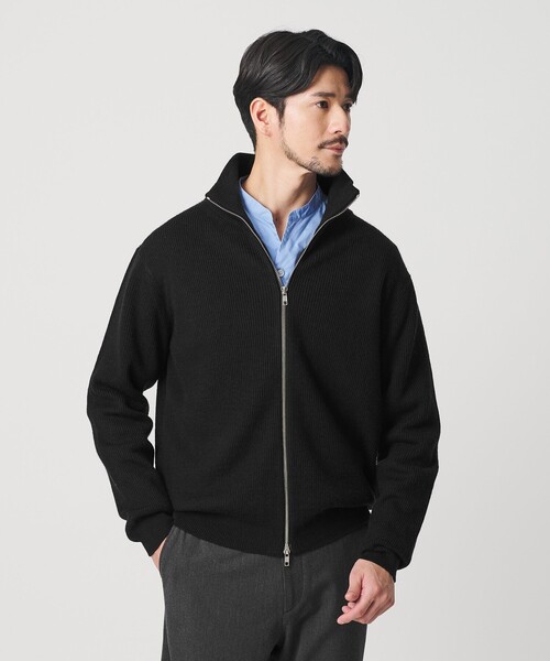 BEAUTY&YOUTH UNITED ARROWS（ビューティーアンドユースユナイテッドアローズ）の「【WEB限定 WARDROBE SMART】ウォッシャブル ドライバーズジャケット（カーディガン/ボレロ・メンズ・ダークグレー/ダークブラウン/ブラック・S/M/L/XL）」の6枚目の写真