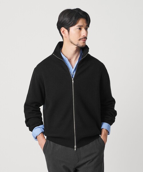 BEAUTY&YOUTH UNITED ARROWS（ビューティーアンドユースユナイテッドアローズ）の「【WEB限定 WARDROBE SMART】ウォッシャブル ドライバーズジャケット（カーディガン/ボレロ・メンズ・ダークグレー/ダークブラウン/ブラック・S/M/L/XL）」の9枚目の写真