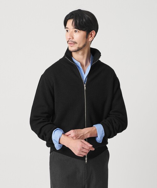 BEAUTY&YOUTH UNITED ARROWS（ビューティーアンドユースユナイテッドアローズ）の「【WEB限定 WARDROBE SMART】ウォッシャブル ドライバーズジャケット（カーディガン/ボレロ・メンズ・ダークグレー/ダークブラウン/ブラック・S/M/L/XL）」の10枚目の写真