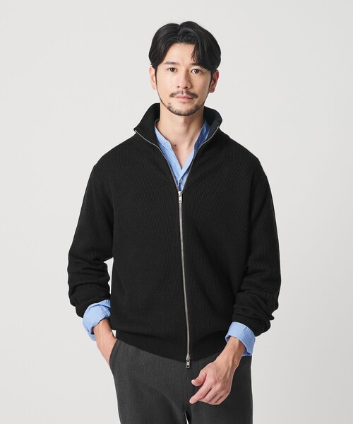 BEAUTY&YOUTH UNITED ARROWS（ビューティーアンドユースユナイテッドアローズ）の「【WEB限定 WARDROBE SMART】ウォッシャブル ドライバーズジャケット（カーディガン/ボレロ・メンズ・ダークグレー/ダークブラウン/ブラック・S/M/L/XL）」の11枚目の写真