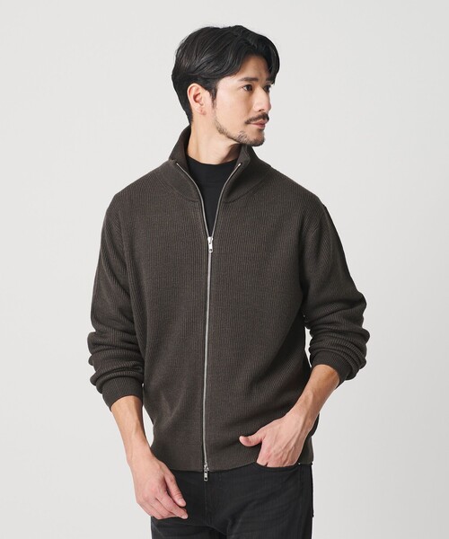 BEAUTY&YOUTH UNITED ARROWS（ビューティーアンドユースユナイテッドアローズ）の「【WEB限定 WARDROBE SMART】ウォッシャブル ドライバーズジャケット（カーディガン/ボレロ・メンズ・ダークグレー/ダークブラウン/ブラック・S/M/L/XL）」の15枚目の写真