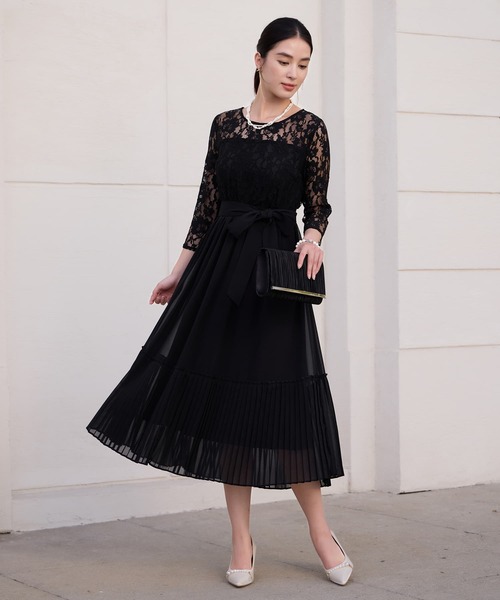 DRESS PLUS(ドレスプラス)の「レース×プリーツのパーティーワンピース(ドレス・レディース・ブルーグレー/ブラック/ラベンダー/ネイビー/コバルトブルー・S/M/L/XL/XXL)」の20枚目の写真