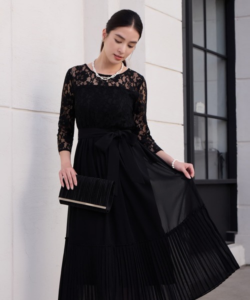 DRESS PLUS(ドレスプラス)の「レース×プリーツのパーティーワンピース(ドレス・レディース・ブルーグレー/ブラック/ラベンダー/ネイビー/コバルトブルー・S/M/L/XL/XXL)」の21枚目の写真
