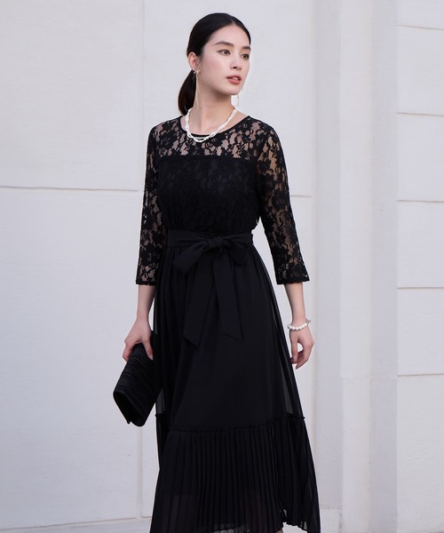 DRESS PLUS(ドレスプラス)の「レース×プリーツのパーティーワンピース(ドレス・レディース・ブルーグレー/ブラック/ラベンダー/ネイビー/コバルトブルー・S/M/L/XL/XXL)」の22枚目の写真