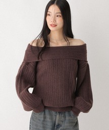 ランダムリブオフショルニット 598395