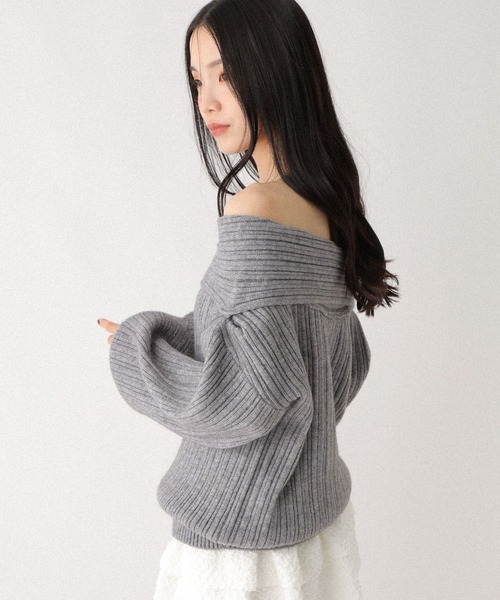 Heather（ヘザー）の「ランダムリブオフショルニット　598395（ニット/セーター・レディース・アイボリー/グレー/ブラウン・FREE）」の15枚目の写真