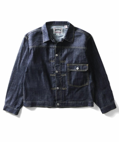 HOUSTON（ヒューストン）の「HOUSTON ヒューストン US COTTON DENIM SHIRT JACKET USコットン デニムシャツジャケット（デニムジャケット・メンズ・ワンウォッシュ/インディゴブルー/ライトインディゴブルー・38/40/42）」の4枚目の写真