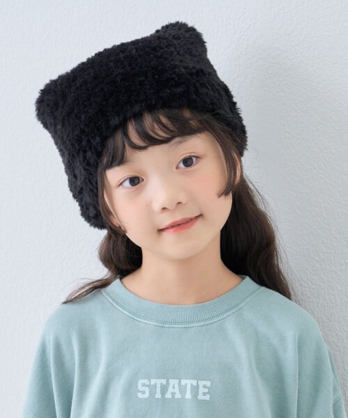 専用♪ 猫耳⭐︎ニット帽　ショートファー　黒５枚 セール】【KIDS】ねこ耳ファー帽子（ニットキャップ/ビーニー