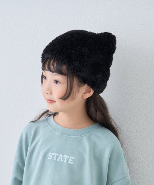 専用♪ 猫耳⭐︎ニット帽　ショートファー　黒５枚 KIDS】ねこ耳ファー帽子（ニットキャップ/ビーニー）｜CIAOPANIC TYPY