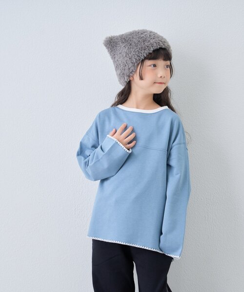 CIAOPANIC TYPY（チャオパニックティピー）の「【KIDS】ねこ耳ファー帽子（ニットキャップ/ビーニー・キッズ・グレー/ブラウン/ブラック/オフホワイト・ONE SIZE）」の9枚目の写真