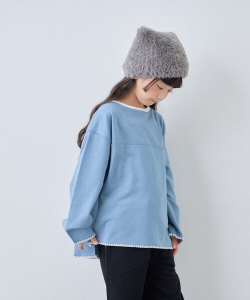 CIAOPANIC TYPY（チャオパニックティピー）の「【KIDS】ねこ耳ファー帽子（ニットキャップ/ビーニー・キッズ・グレー/ブラウン/ブラック/オフホワイト・ONE SIZE）」の15枚目の写真