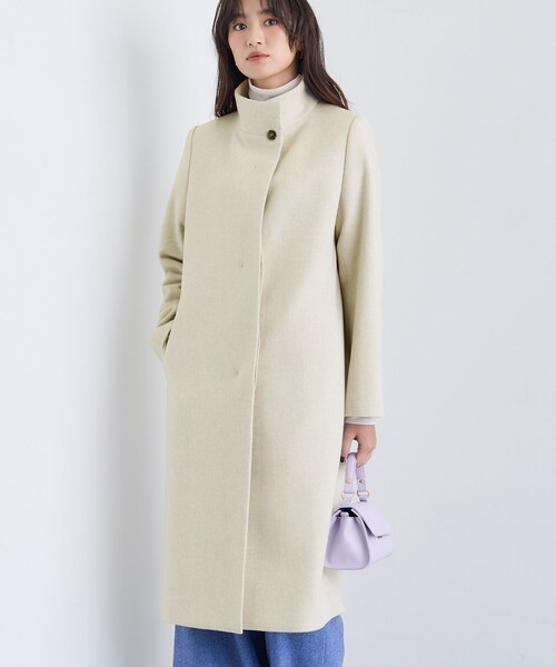 INDIVI（インディヴィ）の「【名品コート／日本製】ウール100％スタンドカラーロングコート（その他アウター・レディース・アイボリー系8/ブラック/キャメル/グレー系4・05/13/36/38/40/15 /03/19）」の10枚目の写真