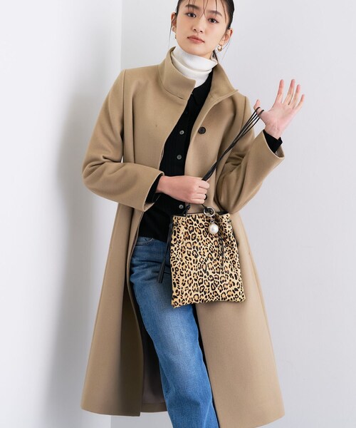 INDIVI（インディヴィ）の「【名品コート／日本製】ウール100％スタンドカラーロングコート（その他アウター・レディース・アイボリー系8/ブラック/キャメル/グレー系4・05/13/36/38/40/15 /03/19）」の14枚目の写真