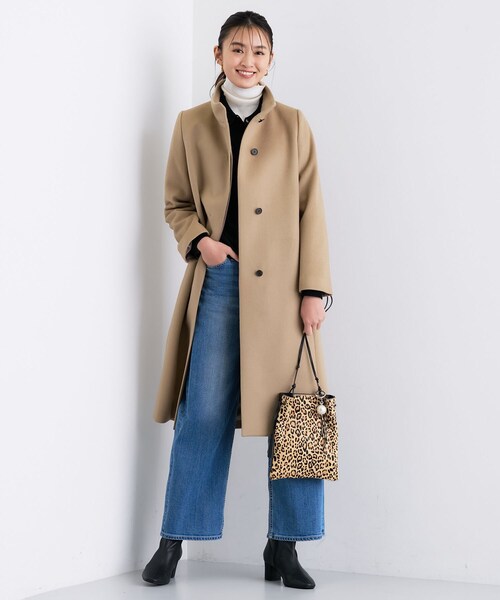 INDIVI（インディヴィ）の「【名品コート／日本製】ウール100％スタンドカラーロングコート（その他アウター・レディース・アイボリー系8/ブラック/キャメル/グレー系4・05/13/36/38/40/15 /03/19）」の16枚目の写真