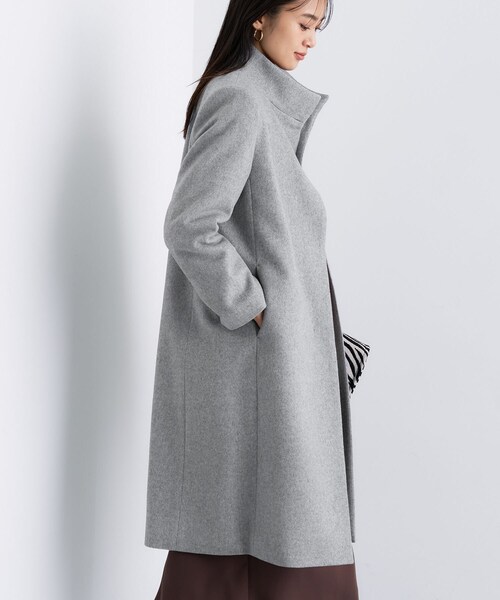 INDIVI（インディヴィ）の「【名品コート／日本製】ウール100％スタンドカラーロングコート（その他アウター・レディース・アイボリー系8/ブラック/キャメル/グレー系4・05/13/36/38/40/15 /03/19）」の19枚目の写真