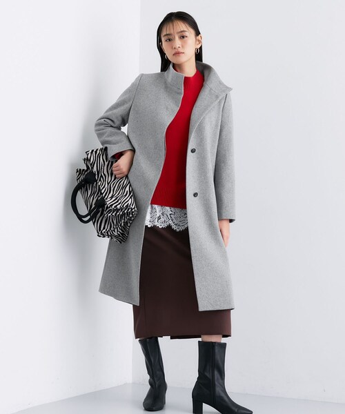 INDIVI（インディヴィ）の「【名品コート／日本製】ウール100％スタンドカラーロングコート（その他アウター・レディース・アイボリー系8/ブラック/キャメル/グレー系4・05/13/36/38/40/15 /03/19）」の20枚目の写真