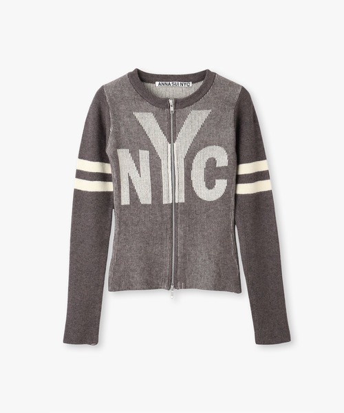 ANNA SUI NYC(アナ スイ エヌ ワイ シー)の「NYC配色ZIPカーデ(カーディガン/ボレロ・レディース・グレー/ブラック・FREE)」の6枚目の写真