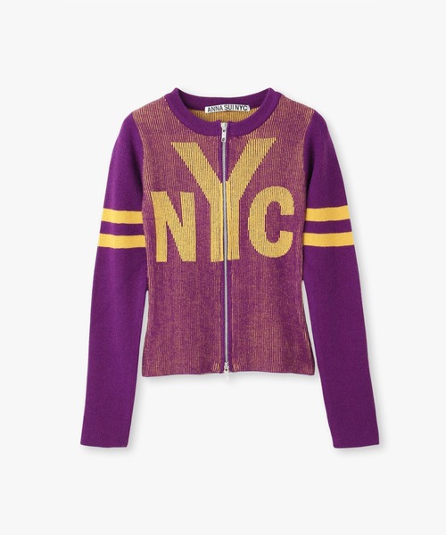 ANNA SUI NYC(アナ スイ エヌ ワイ シー)の「NYC配色ZIPカーデ(カーディガン/ボレロ・レディース・グレー/ブラック・FREE)」の3枚目の写真