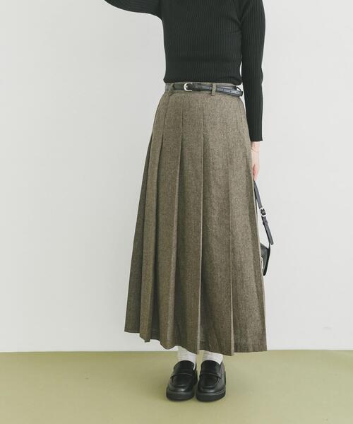 ITEMS URBANRESEARCH（アイテムズ アーバンリサーチ）の「ベルト付きプリーツスカート（スカート・レディース・ブラック/ブラウン・FREE）」の16枚目の写真