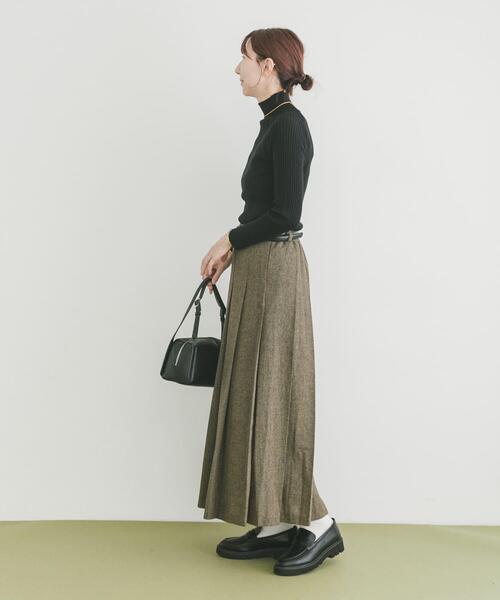 ITEMS URBANRESEARCH（アイテムズ アーバンリサーチ）の「ベルト付きプリーツスカート（スカート・レディース・ブラック/ブラウン・FREE）」の18枚目の写真