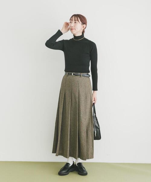 ITEMS URBANRESEARCH（アイテムズ アーバンリサーチ）の「ベルト付きプリーツスカート（スカート・レディース・ブラック/ブラウン・FREE）」の19枚目の写真