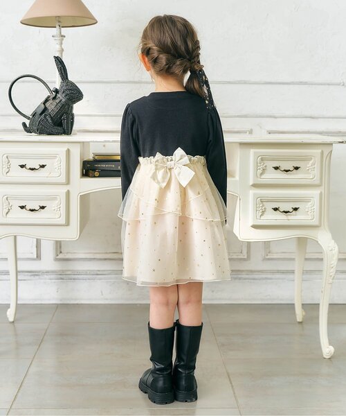 apres les cours（アプレレクール）の「【ジュニア対応】花びらチュールバックリボンワンピース（ワンピース・キッズ・アイボリー/ラベンダー・80/90/100/110/120/130/140）」の18枚目の写真