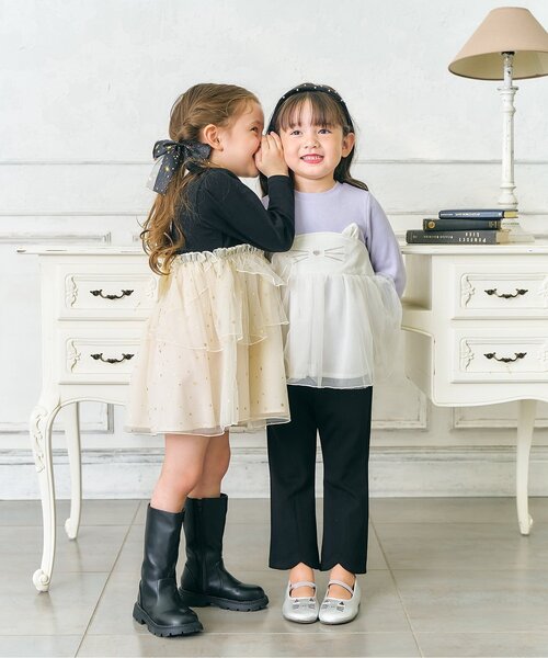 apres les cours（アプレレクール）の「【ジュニア対応】花びらチュールバックリボンワンピース（ワンピース・キッズ・アイボリー/ラベンダー・80/90/100/110/120/130/140）」の20枚目の写真