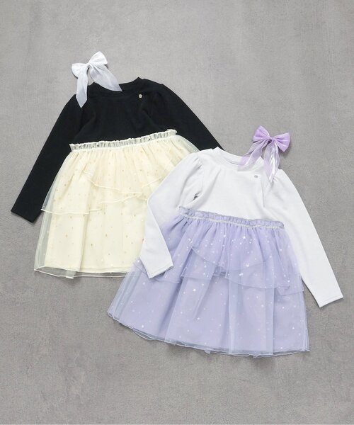 apres les cours（アプレレクール）の「【ジュニア対応】花びらチュールバックリボンワンピース（ワンピース・キッズ・アイボリー/ラベンダー・80/90/100/110/120/130/140）」の19枚目の写真