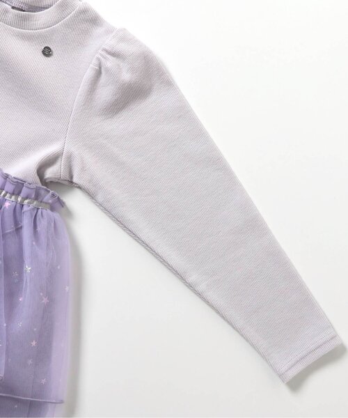 apres les cours（アプレレクール）の「【ジュニア対応】花びらチュールバックリボンワンピース（ワンピース・キッズ・アイボリー/ラベンダー・80/90/100/110/120/130/140）」の5枚目の写真