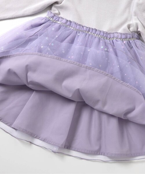 apres les cours（アプレレクール）の「【ジュニア対応】花びらチュールバックリボンワンピース（ワンピース・キッズ・アイボリー/ラベンダー・80/90/100/110/120/130/140）」の4枚目の写真