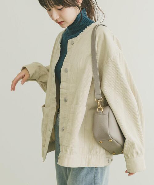 セール】『イージーケア』コーデュロイノーカラージャケット（ノー